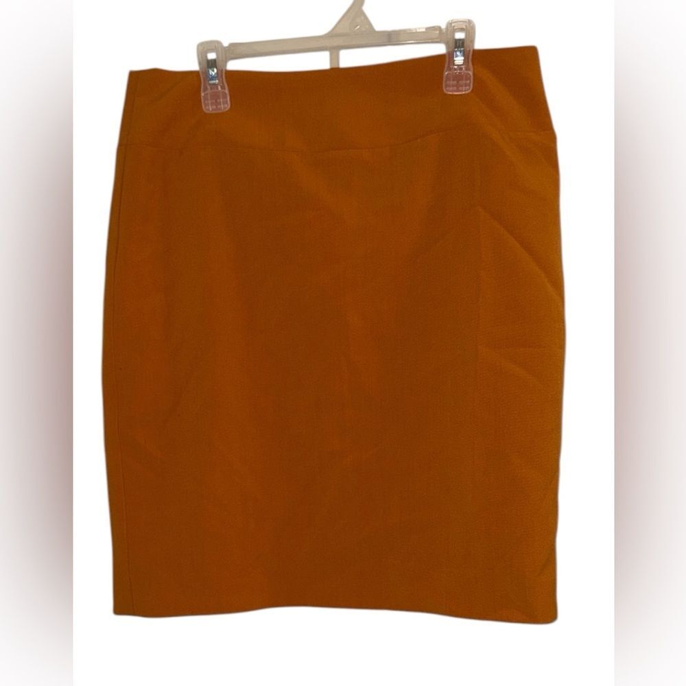 Alfani Petite 6P Orange Pencil Skirt Back Slit Thanksgiving Autumn attire